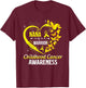 Butterfly Nana Of A Warrior Childhood Cancer Awareness T-Shirt - T-Shirt | Maroon