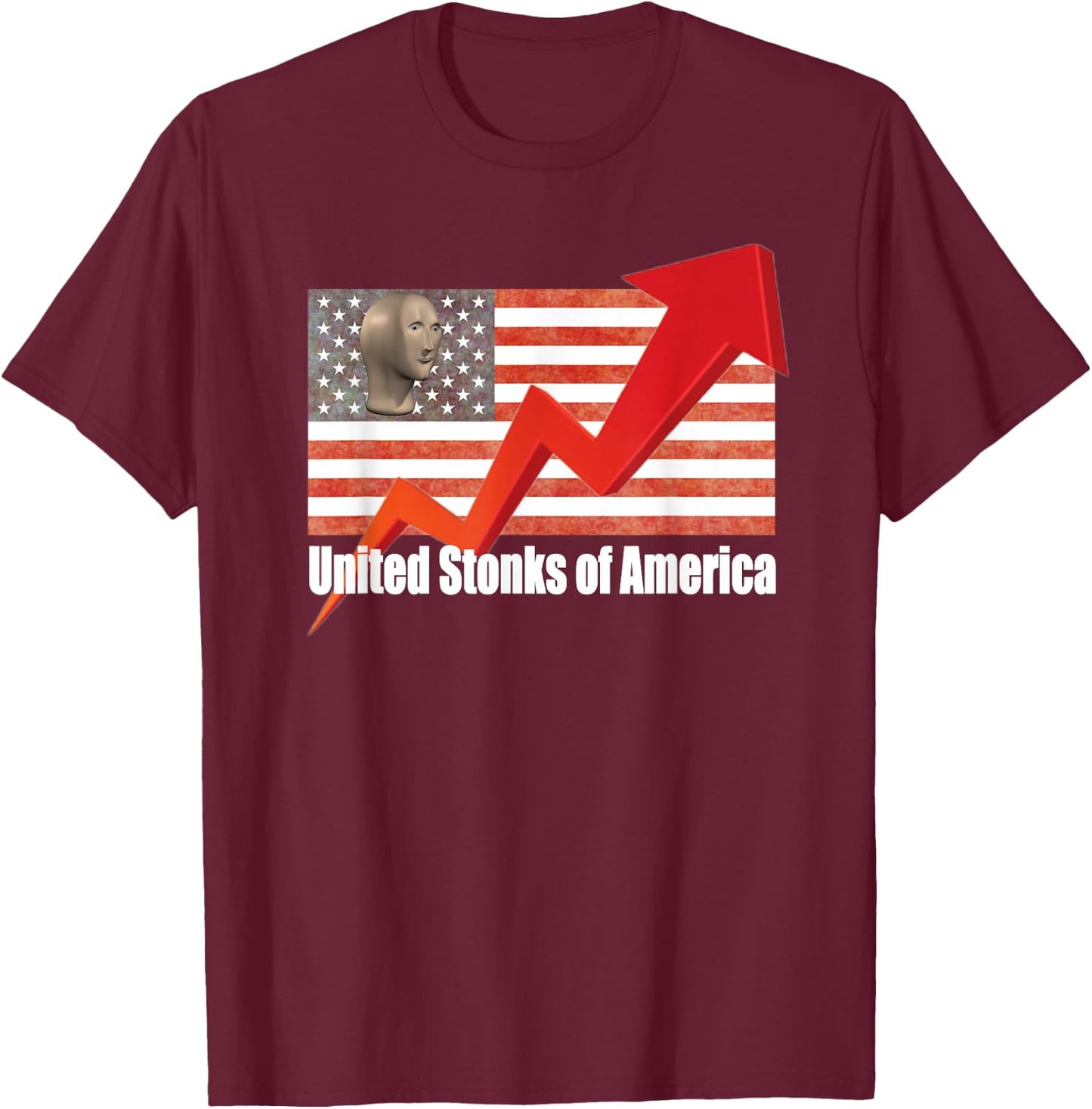 United Stonks Of America T-Shirt - T-Shirt | Maroon