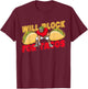 American Football Will Block For Tacos Player Support T-Shirt - T-Shirt | Maroon