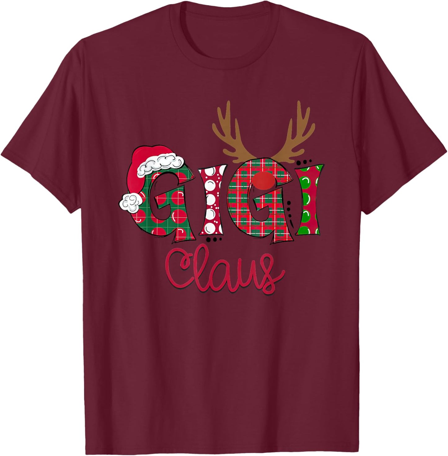 Merry Christmas Gigi Claus T-Shirt - T-Shirt | Maroon