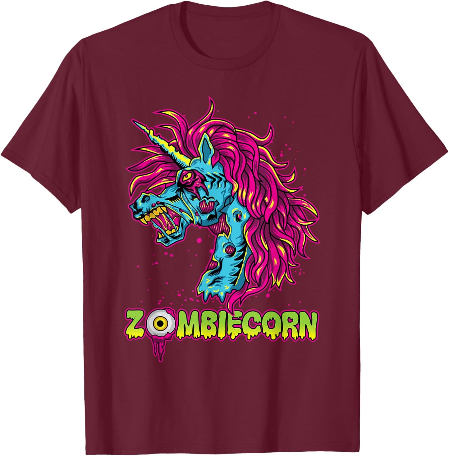 Scary Zombiecorn Zombie Unicorn Halloween Costume T-Shirt - T-Shirt | Maroon
