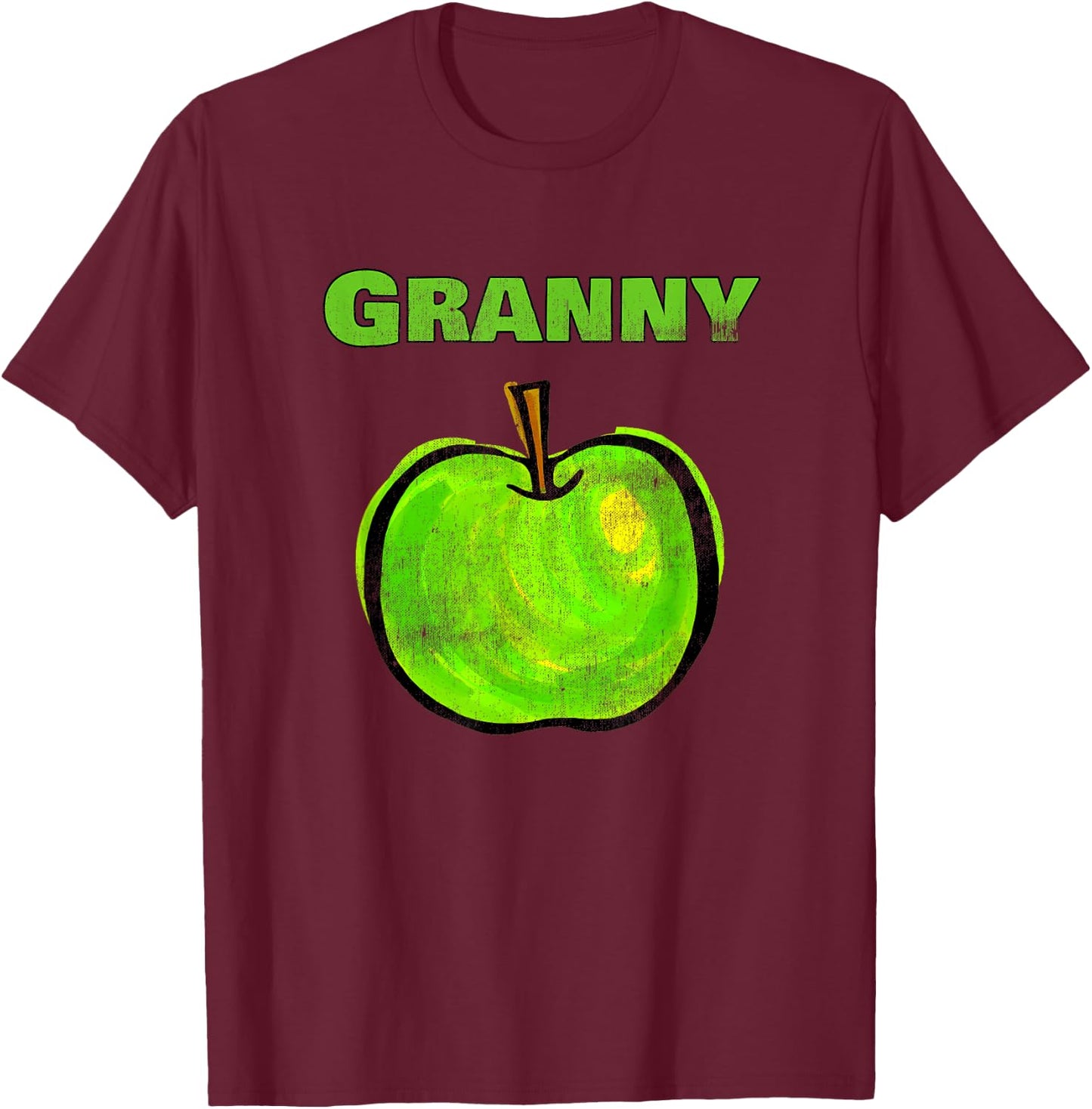 Granny Green Apple Grandmother Baking Fruit Funny T Shirt T-Shirt - T-Shirt | Maroon