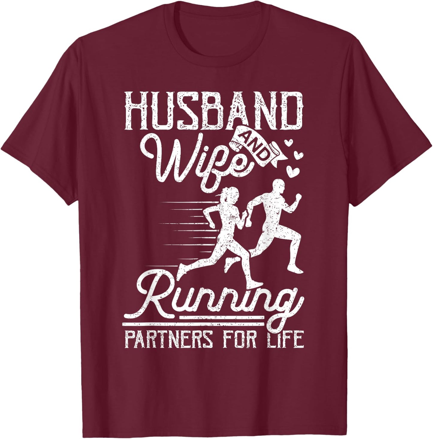 Fitness Running Shirt - Matching Couples Workout Outfits T-Shirt - T-Shirt | Maroon