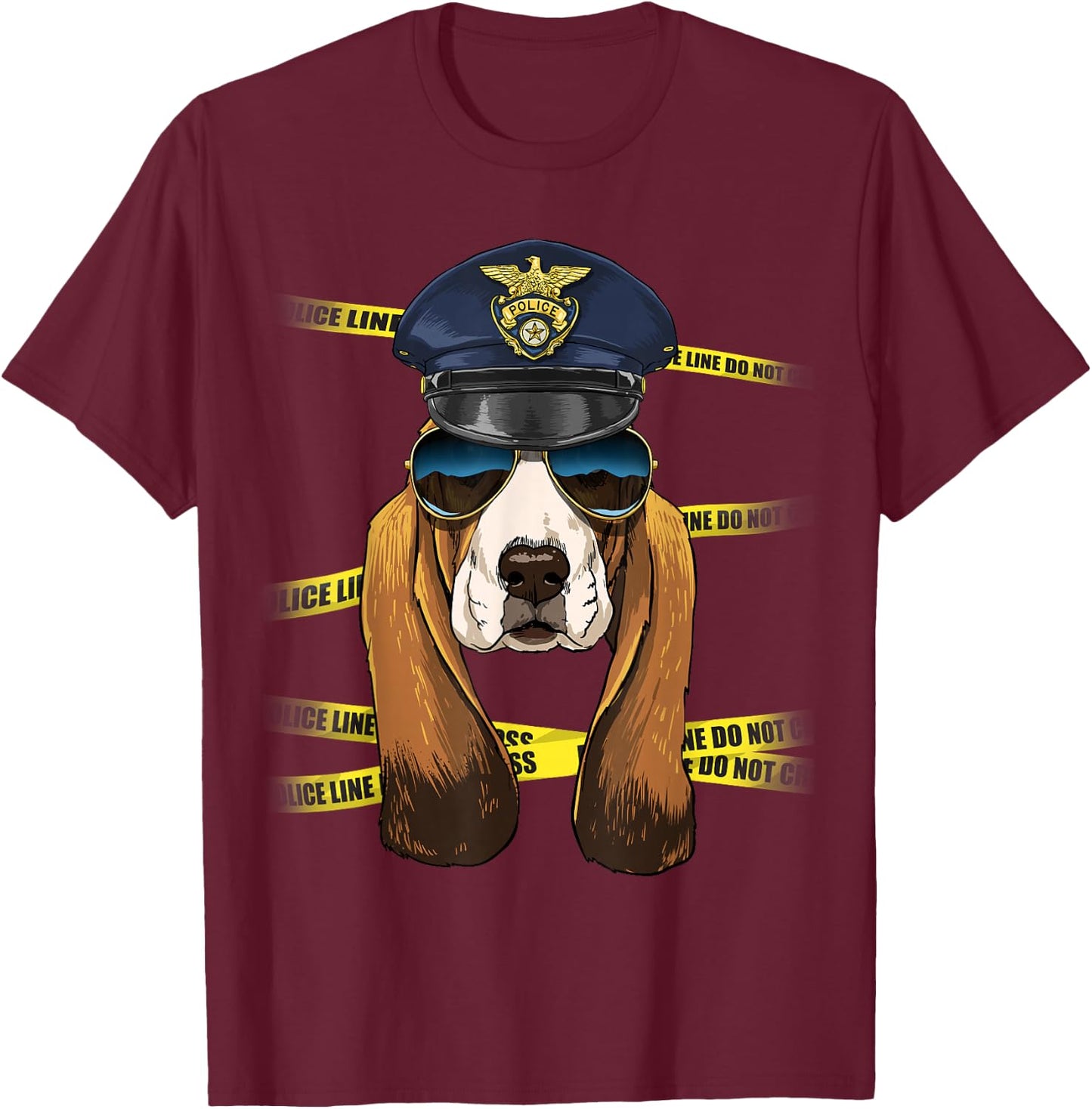 Basset Hound Police Basset Hound K-9 Dog Lover T-Shirt - T-Shirt | Maroon