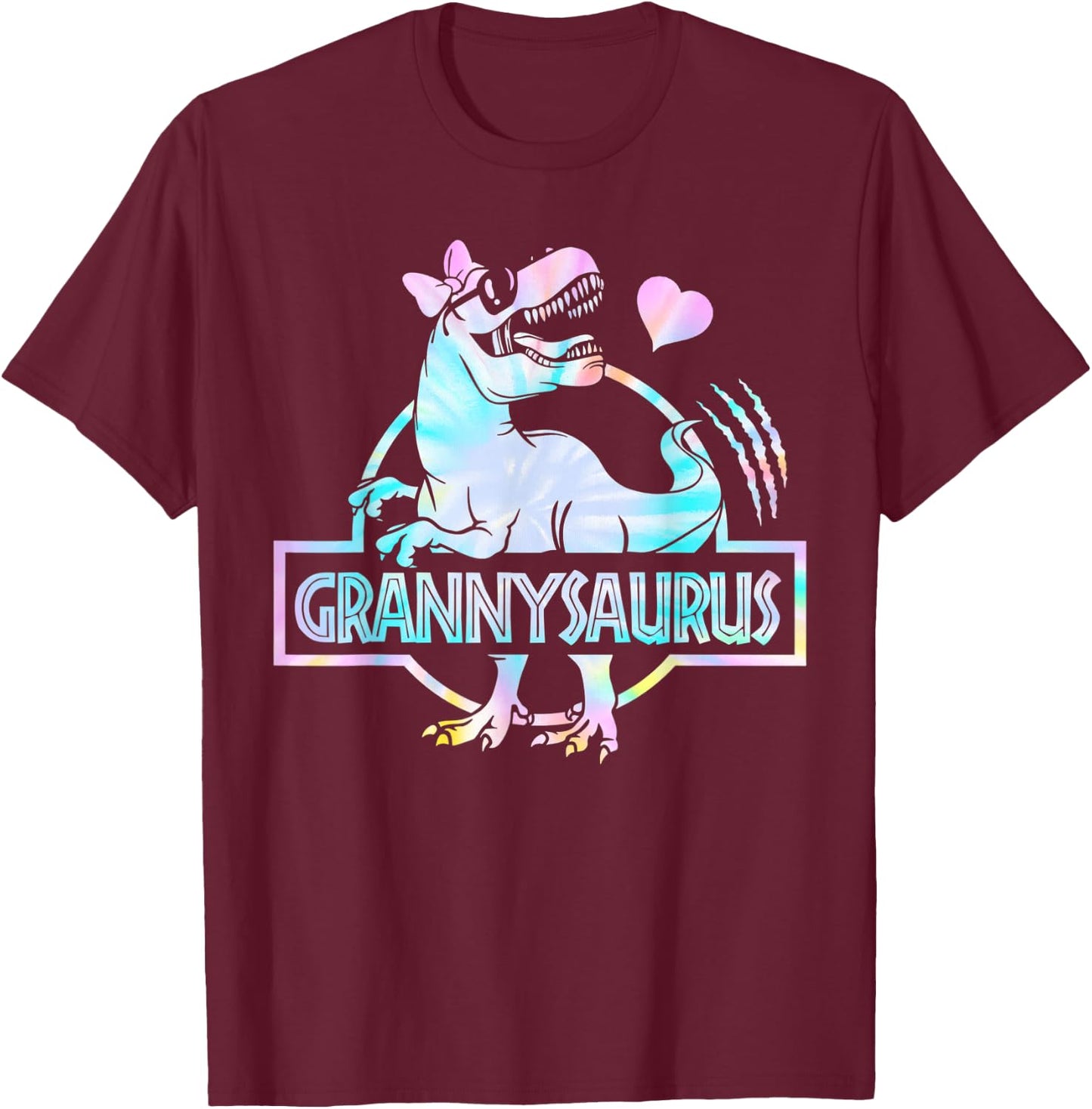 Grannysaurus T Rex Dinosaur Granny Saurus Family Matching T-Shirt - T-Shirt | Maroon