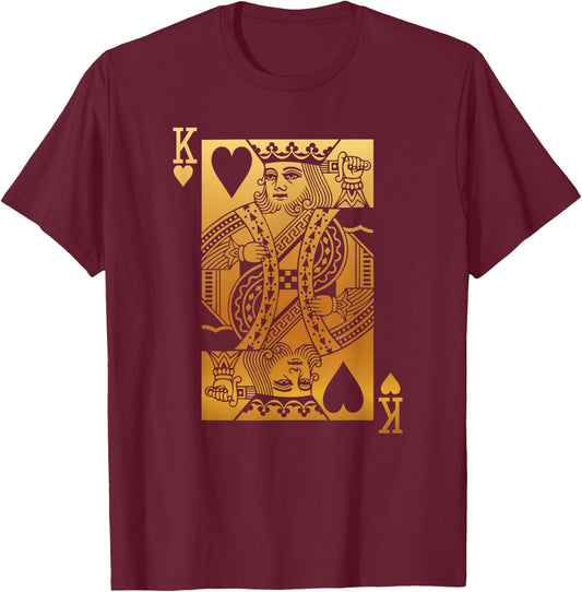 King of Hearts Card T-Shirt - T-Shirt | Maroon