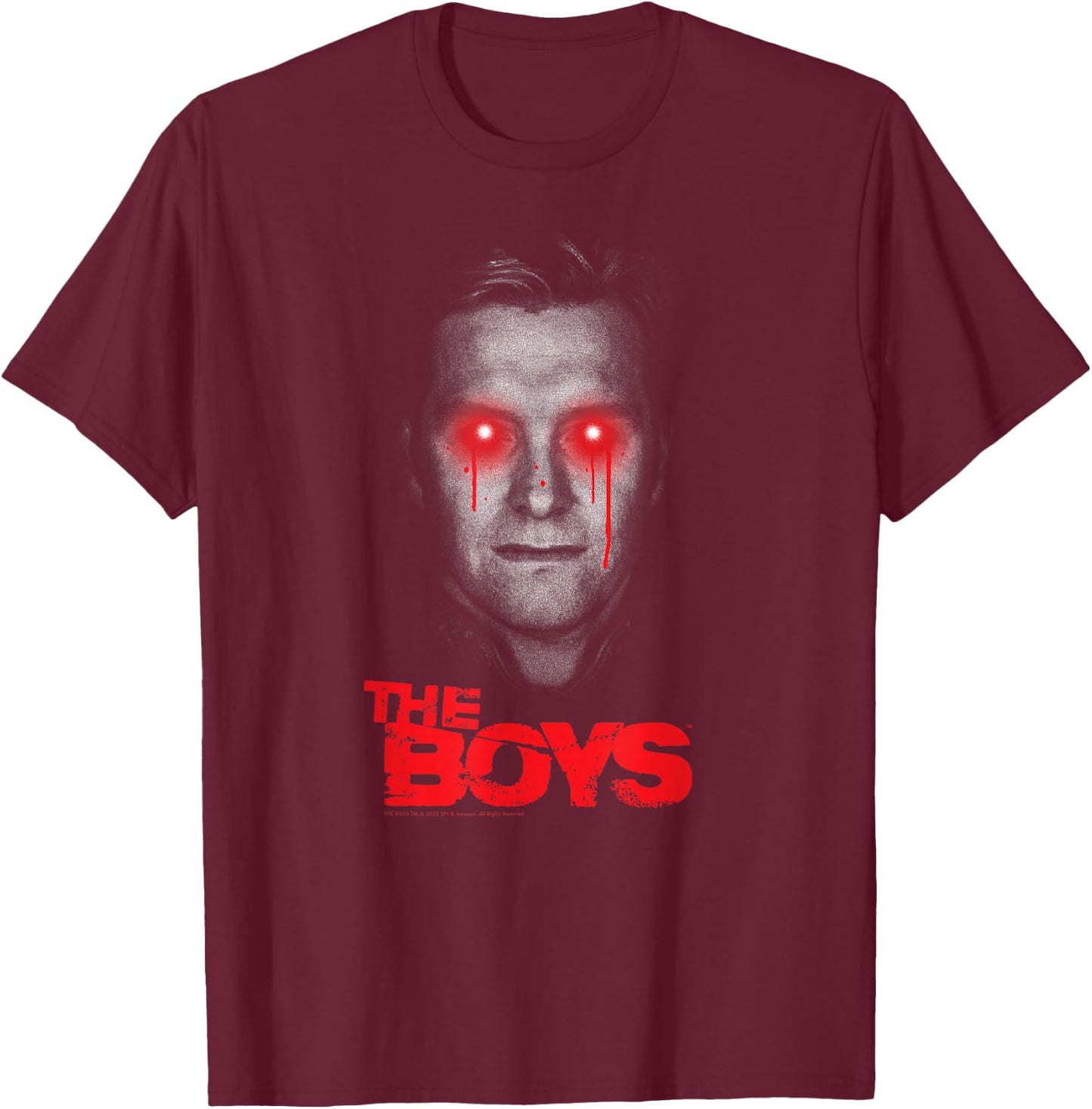 The Boys Homelander Dripping Eyes Small T-Shirt - T-Shirt | Maroon