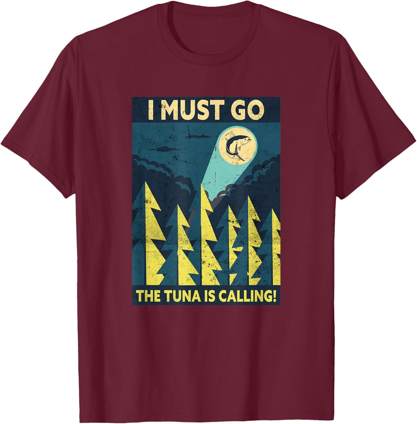 Ich Muss Gehen Der Tuna Ruft | Fishing Funny Fisherman T-Shirt - T-Shirt | Maroon