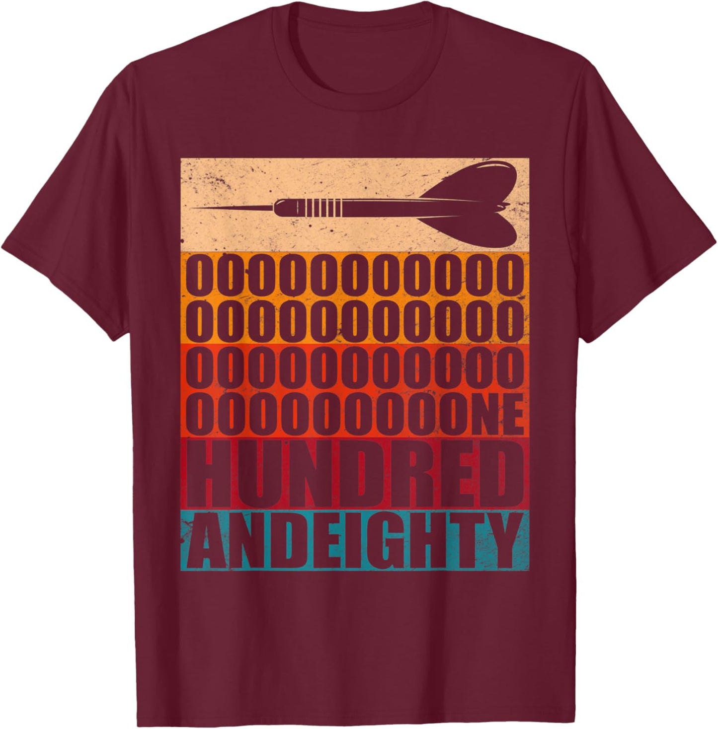 Vintage Darts Retro Arrow 180 One hundred and eighty T-Shirt - T-Shirt | Maroon