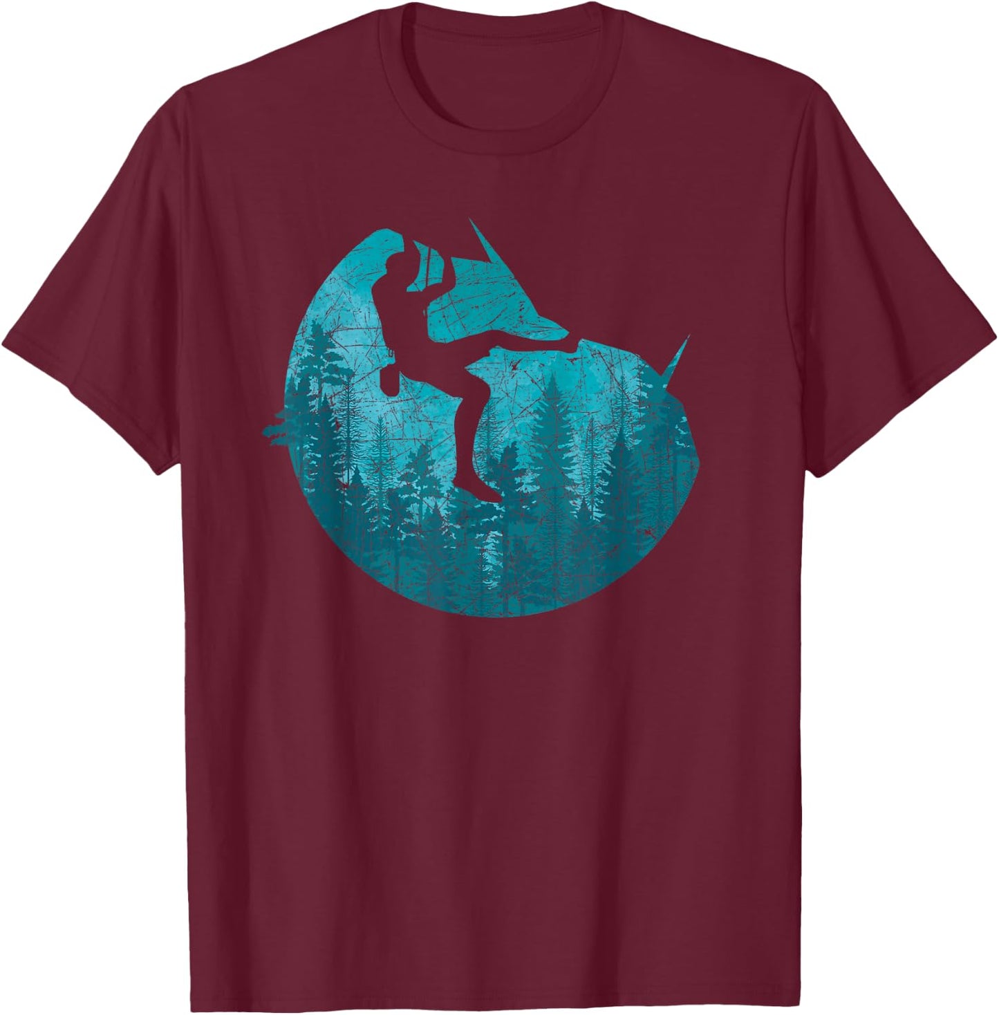 Forest Climber Bouldering Climb Outdoor Rock Climbing T-Shirt - T-Shirt | Maroon