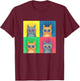Retro Pop Art Cats - Funny Cat Art Lover Cartoon Design T-Shirt - T-Shirt | Maroon