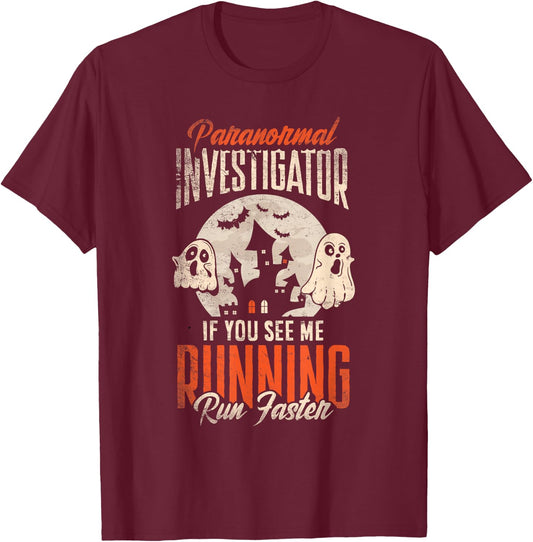 Ghost Hunting Paranormal Investigator T-Shirt - T-Shirt | Maroon