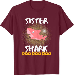 Sister Shark Gift Girls Teens Students Women Females T-Shirt - T-Shirt | Maroon