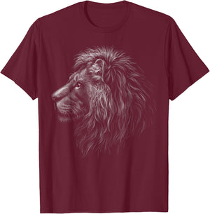 lion head black art for lovers of lions King of Animals T-Shirt - T-Shirt | Maroon