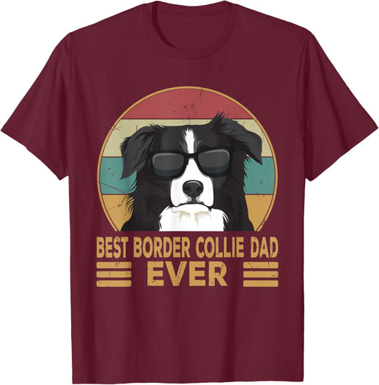 Best Border Collie Dad Ever Funny Dog Gift and Boys Small T-Shirt - T-Shirt | Maroon