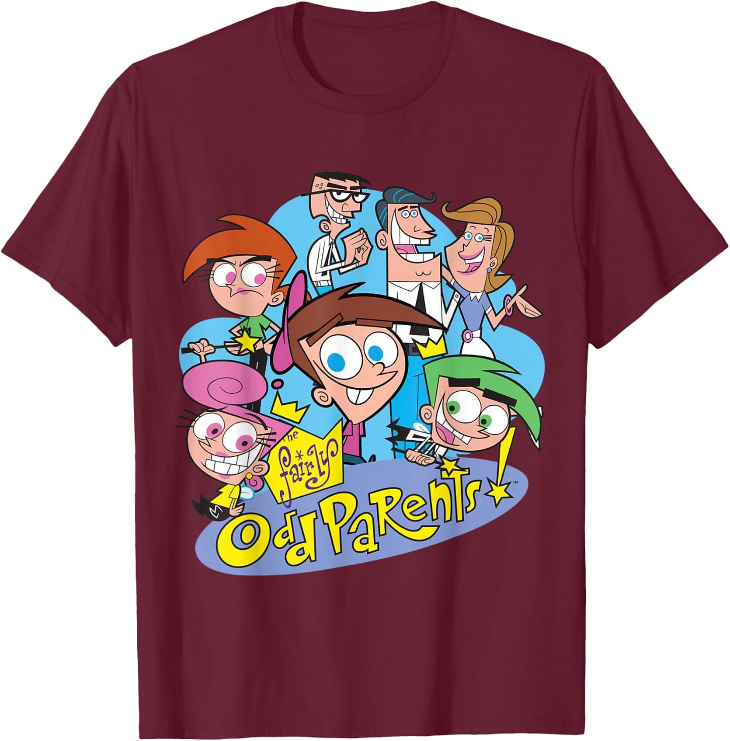 Nickelodeon The Fairly OddParents Cast Small T-Shirt - T-Shirt | Maroon