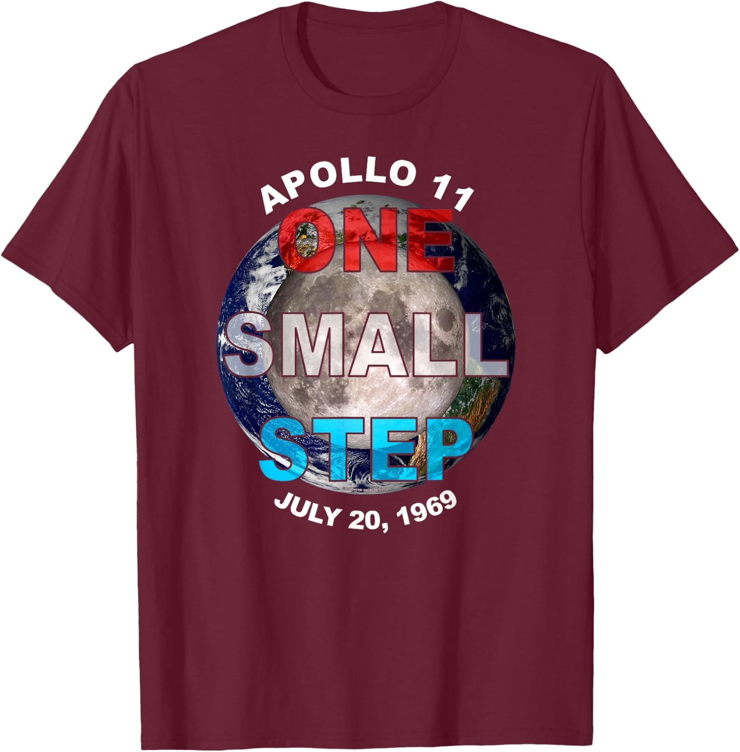 Apollo 11 50th One Small Step (3) T-Shirt - T-Shirt | Maroon