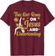 Cheer Cheerleading Jesus Faith Christian This Girl Runs On T-Shirt - T-Shirt | Maroon