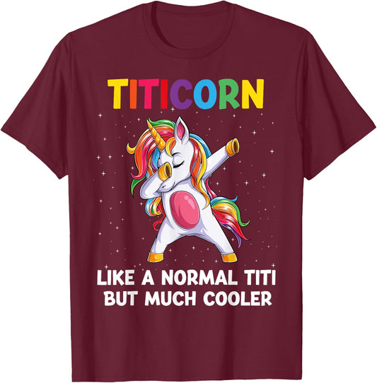 TitiCorn Titi Unicorn Birthday Family Matching Bday Party T-Shirt - T-Shirt | Maroon