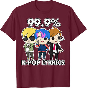 K-Pop 99.9% K-Pop Lyrics T-Shirt - T-Shirt | Maroon
