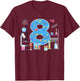 8th Birthday Science Theme 8 Year Old Birthday Scientist T-Shirt - T-Shirt | Maroon
