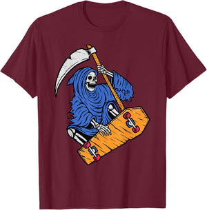 Halloween Skateboard Shirt Skateboarding Men Skateboarding T-Shirt - T-Shirt | Maroon