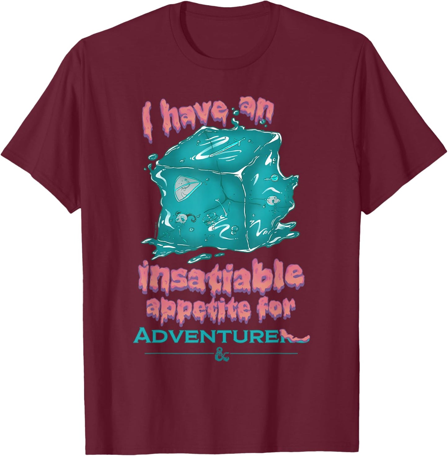 Dungeons & Dragons Insatiable Appetite for Adventure T-Shirt - T-Shirt | Maroon