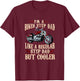 Step Dad Biker Design For Cool Motorcycle Step Dads T-Shirt - T-Shirt | Maroon