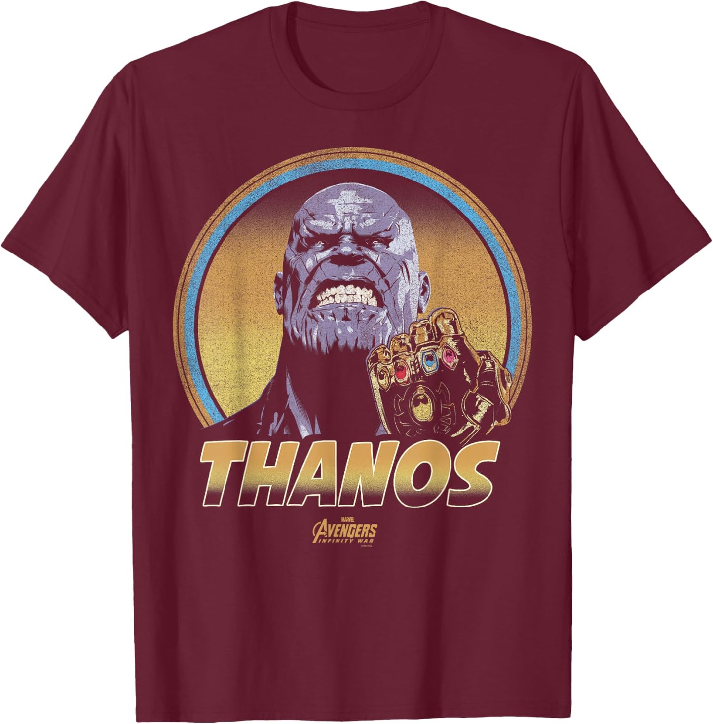 Marvel Infinity War Thanos Vintage Portrait Graphic T-Shirt - T-Shirt | Maroon