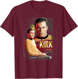 Star Trek Captain Kirk T-Shirt - T-Shirt | Maroon