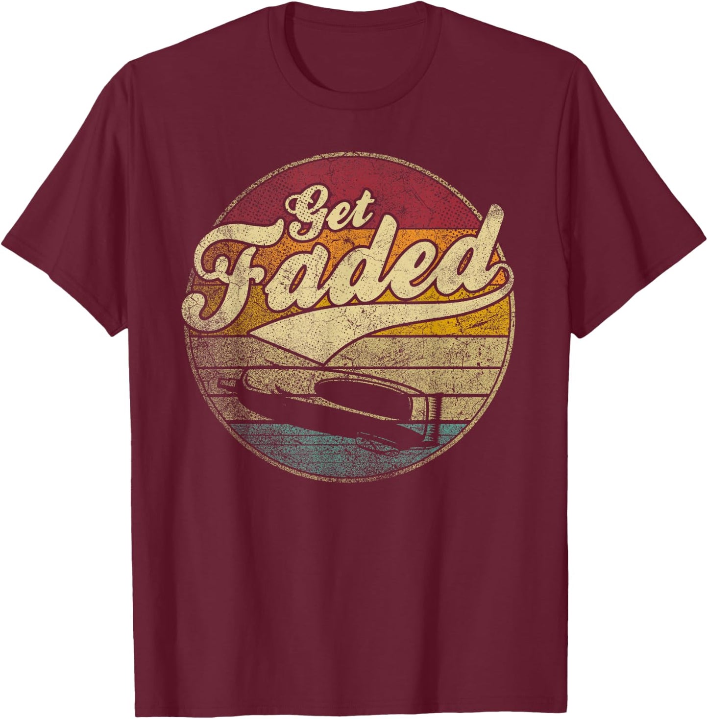Get Faded Funny Barber Hair Cut Hairdresser Vintage Retro T-Shirt - T-Shirt | Maroon