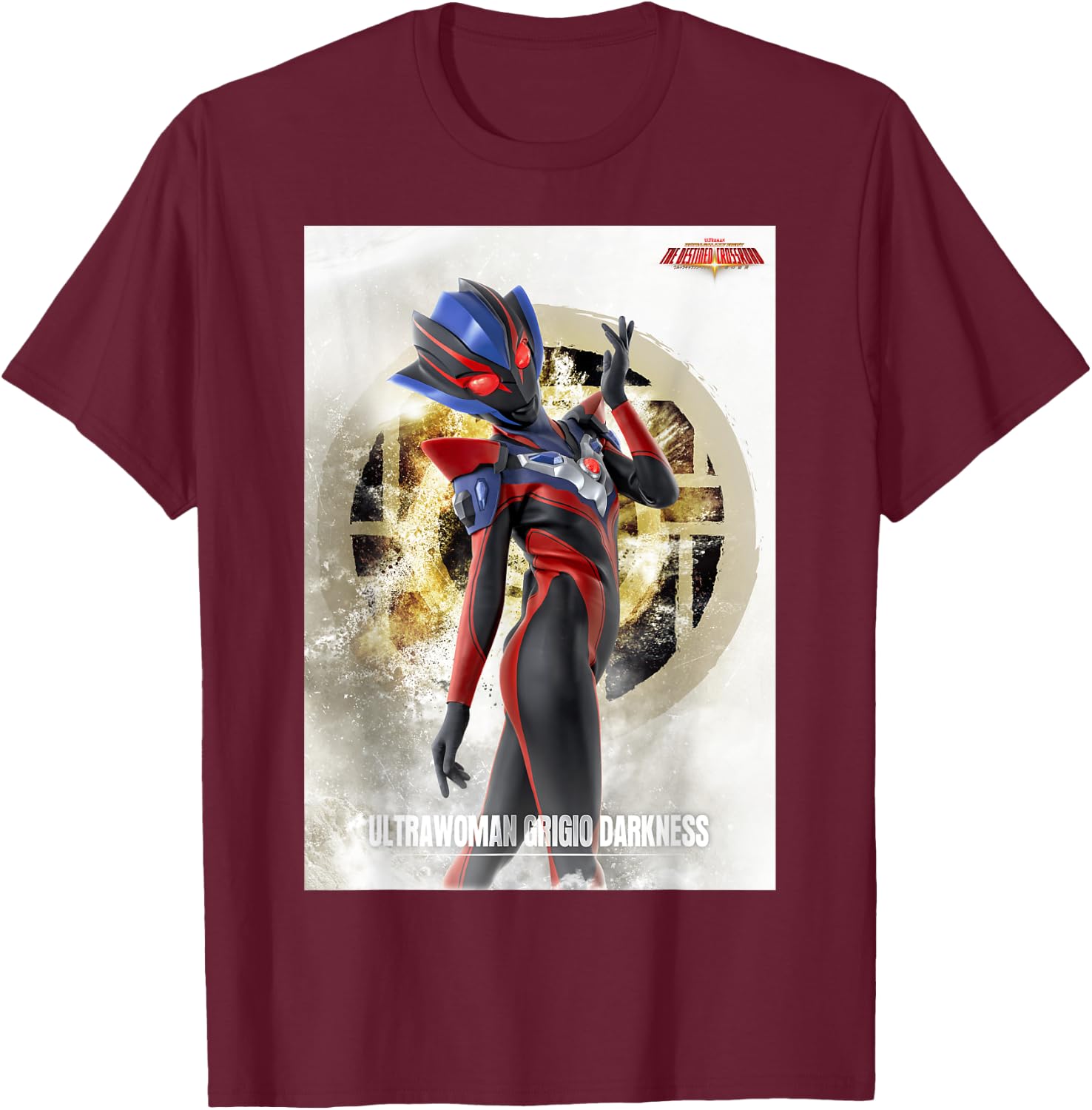 ULTRAWOMAN GRIGIO DARKNESS Ultra Galaxy Fight 3 UGFTDC T-Shirt - T-Shirt | Maroon