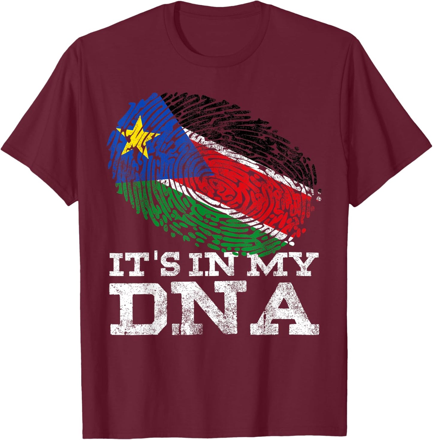 It's In My DNA South Sudanese Gifts Cool South Sudan Flag T-Shirt - T-Shirt | Maroon