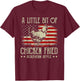 A Little Bit of Chicken Fried Southern Style Vintage US Flag T-Shirt - T-Shirt | Maroon