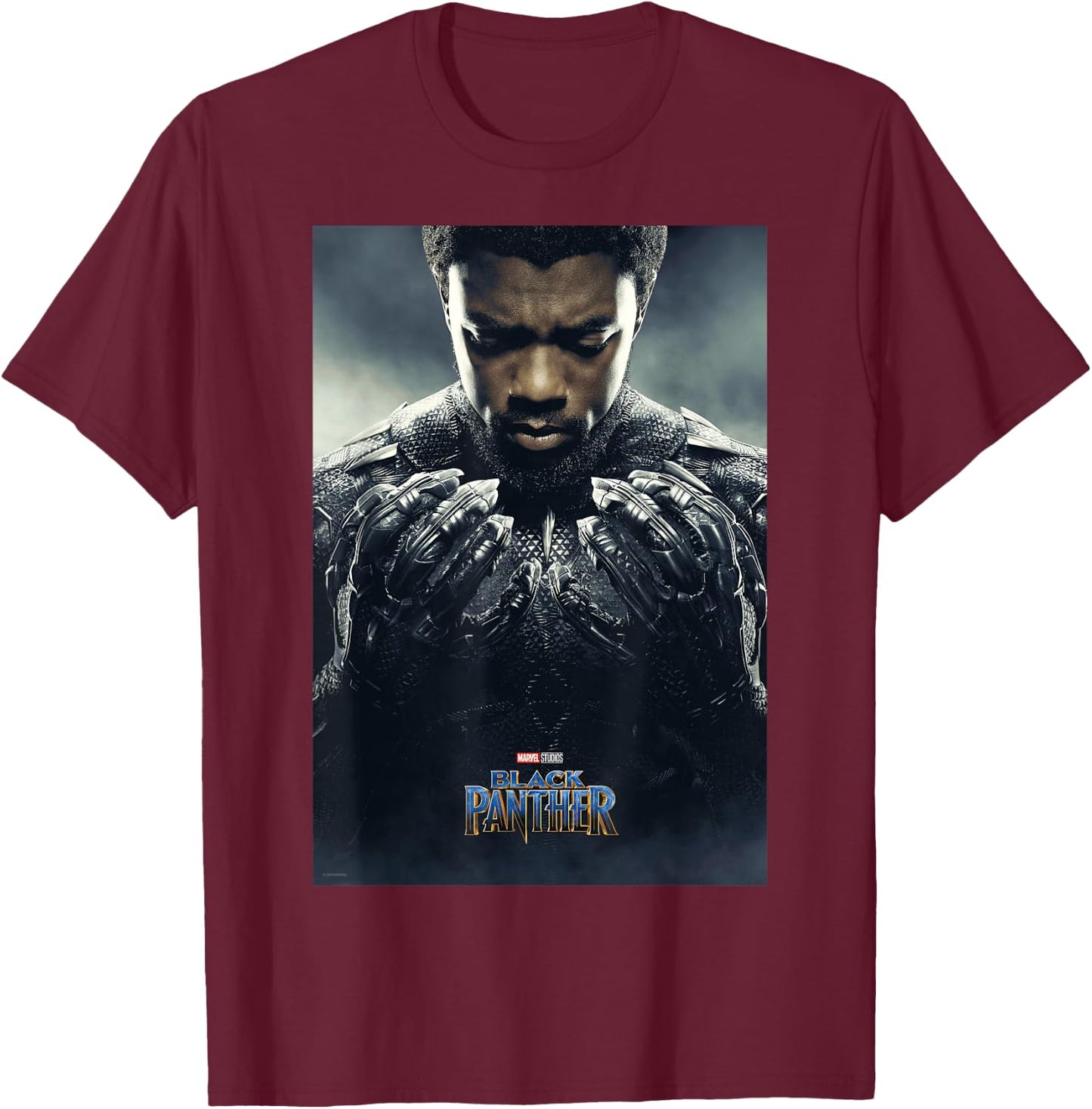 Marvel Black Panther Avengers T'Challa Poster T-Shirt - T-Shirt | Maroon