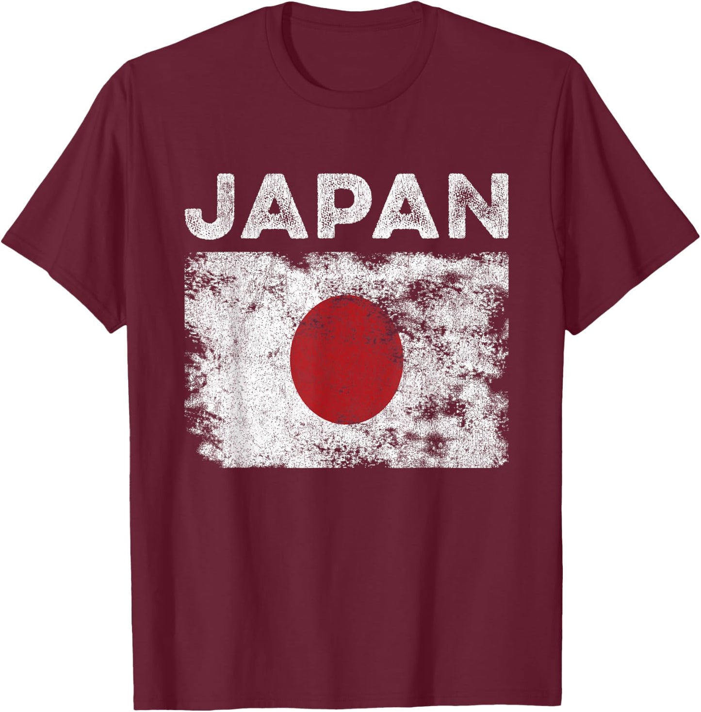 Japan Flag Distressed - Men Women Kids - Japanese Flag T-Shirt - T-Shirt | Maroon