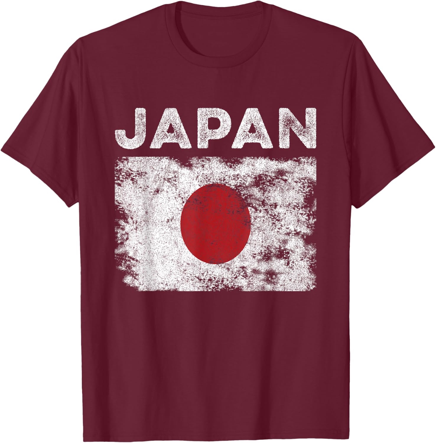 Japan Flag Distressed - Men Women Kids - Japanese Flag T-Shirt - T-Shirt | Maroon