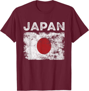 Japan Flag Distressed - Men Women Kids - Japanese Flag T-Shirt - T-Shirt | Maroon