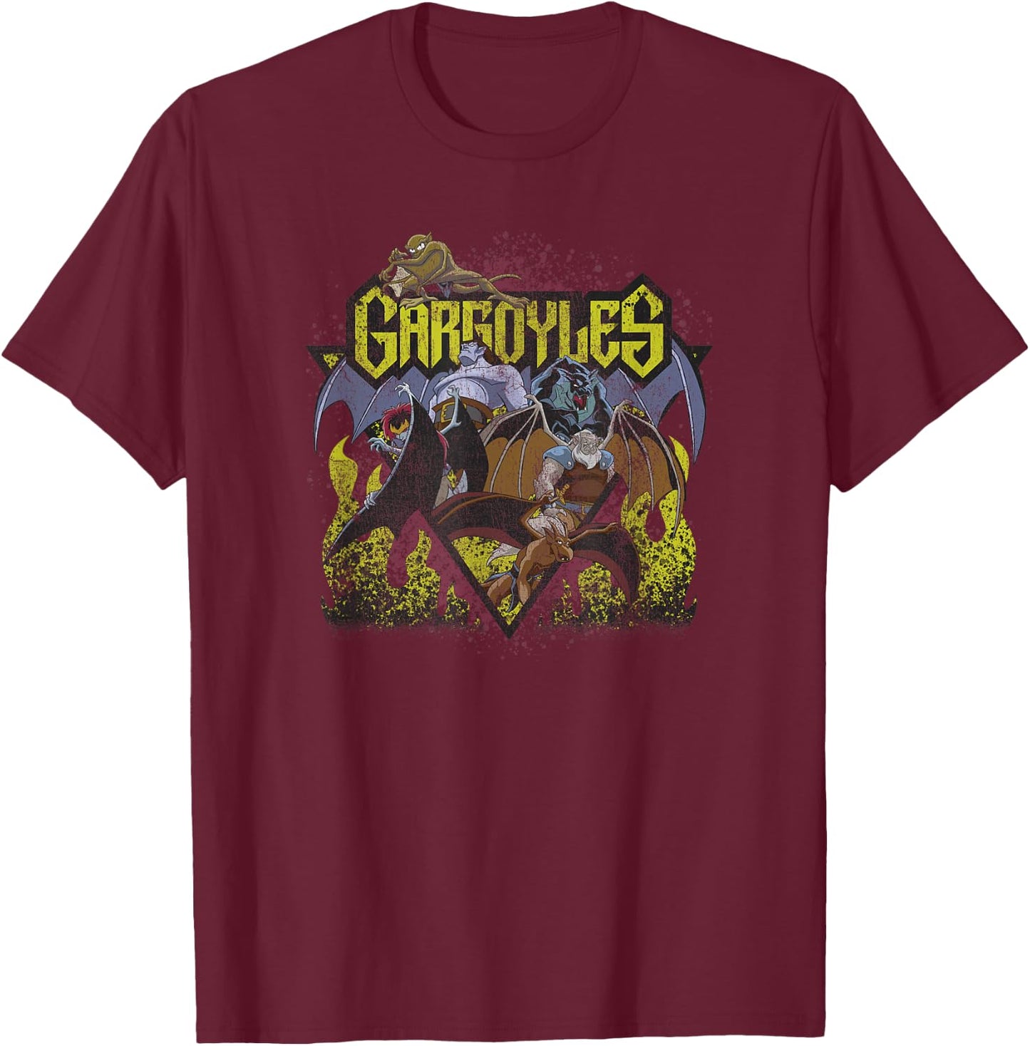 Disney Gargoyles Retro Rock and Roll T-Shirt - T-Shirt | Maroon