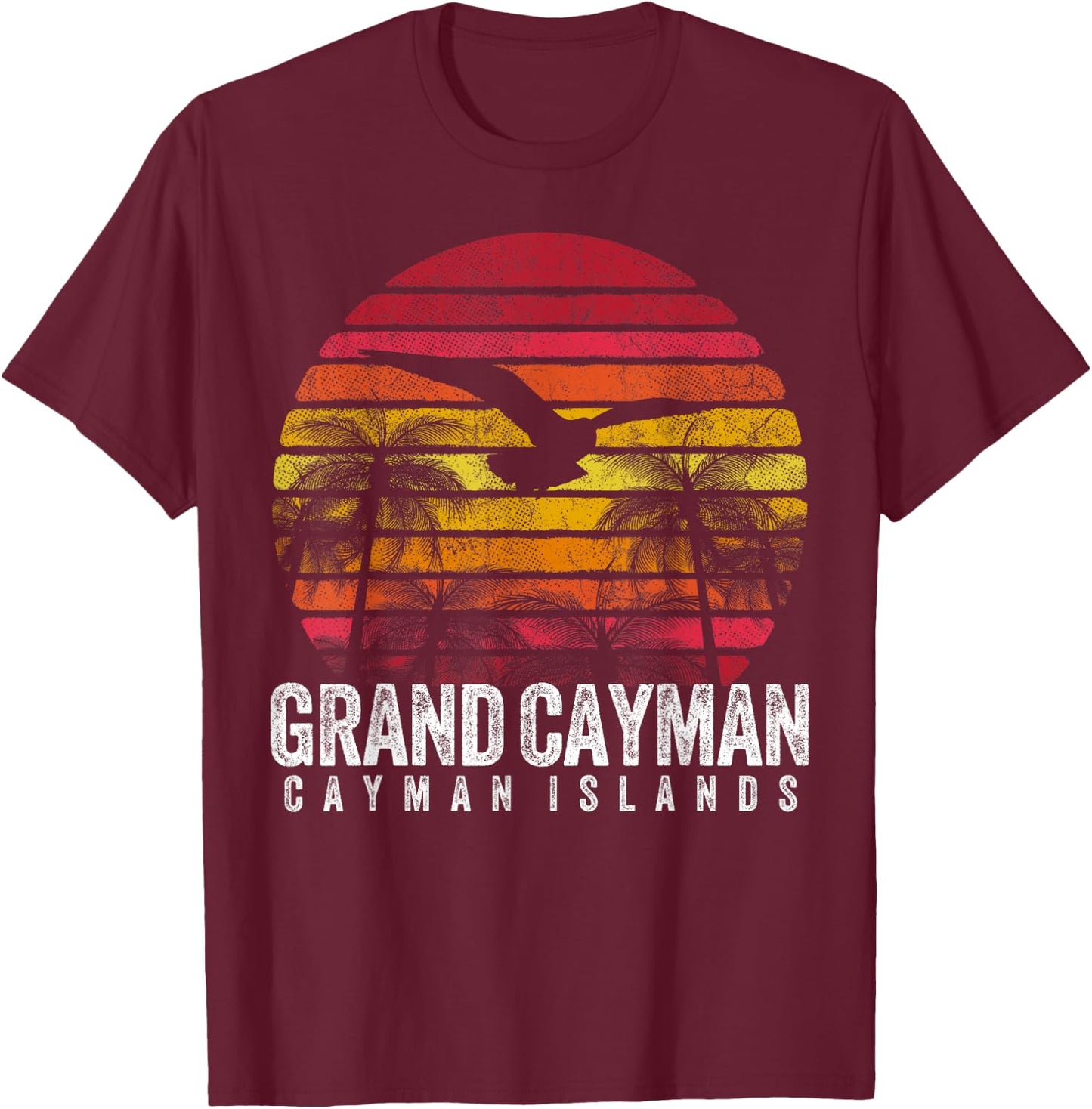 GRAND CAYMAN ISLANDS Gift Beach Vintage Souvenir Retro Gift T-Shirt - T-Shirt | Maroon