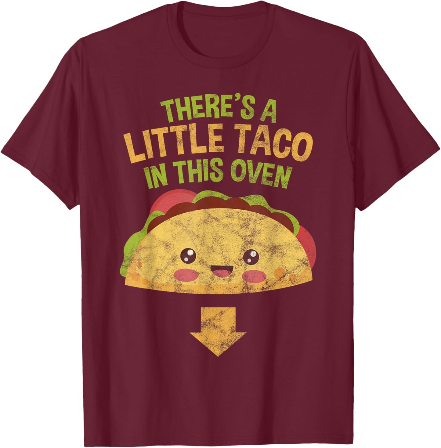 Gender Reveal Pregnancy Baby Cinco De Mayo Little Taco Gift T-Shirt - T-Shirt | Maroon