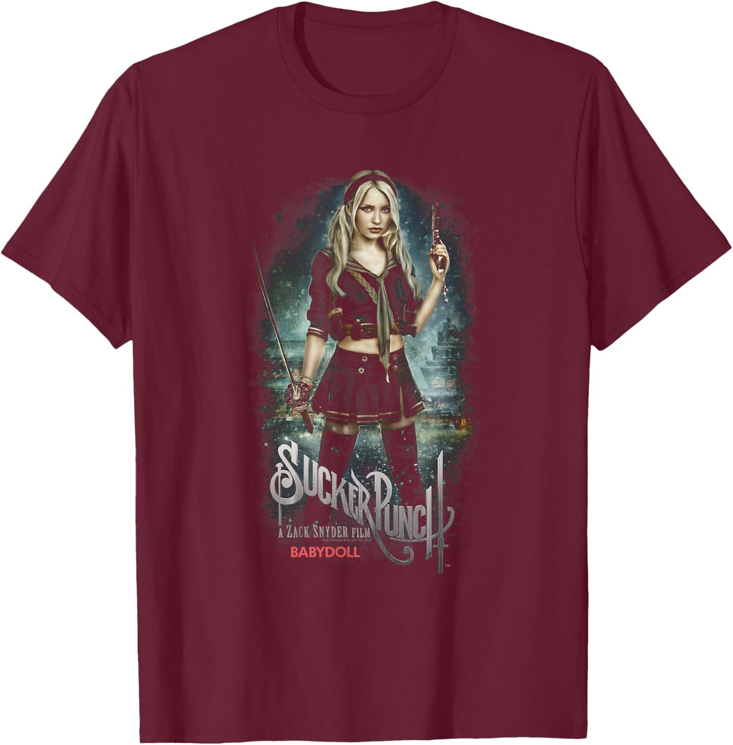 Sucker Punch Babydoll Poster T-Shirt - T-Shirt | Maroon
