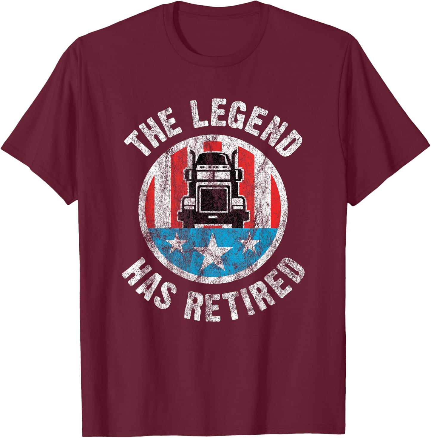 Retirement Shirt For Truckers | Truck Driver Retirement T-Shirt - T-Shirt | Maroon