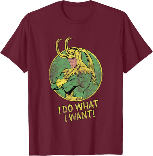 Marvel Loki I Do What I Want Faded Attitude Kids T-Shirt - T-Shirt | Maroon
