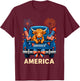 Patriotic Truck Highland Cow Cute 4th of July American Flag T-Shirt - T-Shirt | Maroon