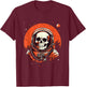 Skeleton Astronaut Occupy Mars in Space | Astronaut Skull T-Shirt - T-Shirt | Maroon