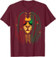 Lion Dreadlocks Reggae Wild Cat Rasta Africa Rastafarian T-Shirt - T-Shirt | Maroon