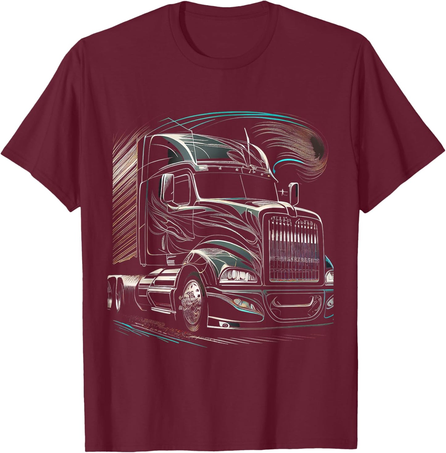 Truck Driver 18 Wheeler Trucker T-Shirt - T-Shirt | Maroon
