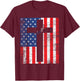 American Flag Jesus Stripes Patriotic Christian Women Men T-Shirt - T-Shirt | Maroon