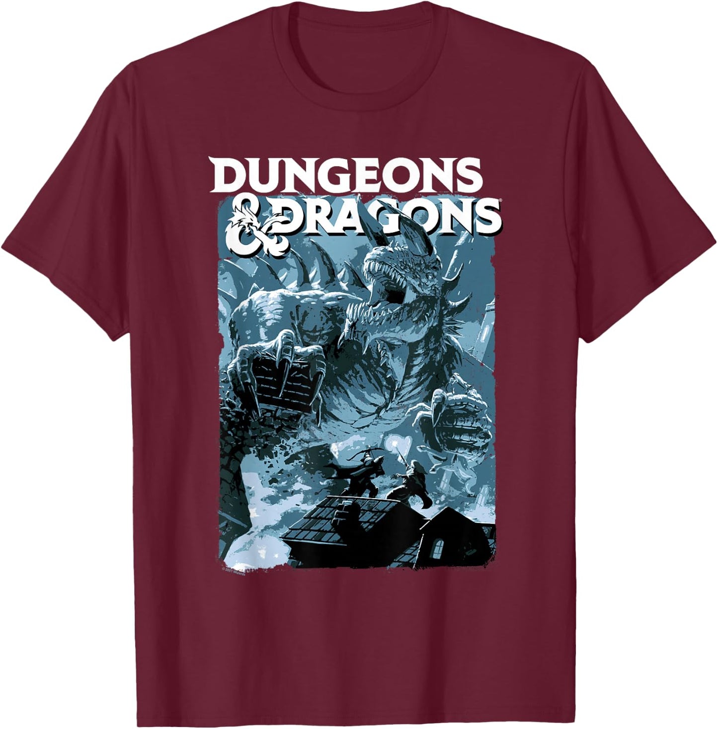 Dungeons & Dragons Tarrasque Design T-Shirt - T-Shirt | Maroon